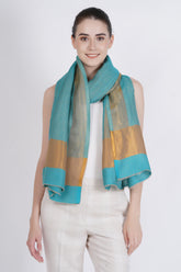 Ocean Light Blue Wool Stole