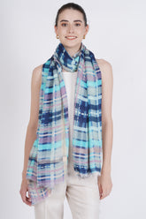 Spring Check Wool Shawl