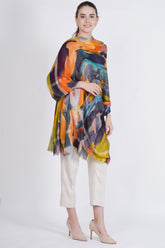 Orchid Splash Modal Scarf Shawl