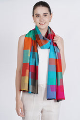 Kaleidoscope Check Modal Scarf Shawl