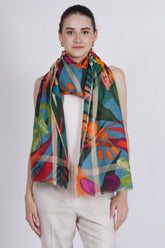 Rainbow Weave Fine Wool Stole
