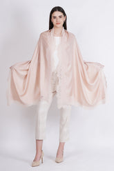 🖤 Elegant Beige Lace Viscose Shawl/Stole by Cashmere Craft