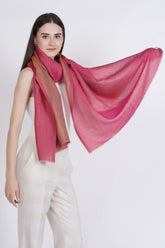 Dark Pink Fine Wool Reversible Lurex Stole