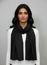 Classic Solid Black 100% Pure Pashmina Shawl / Scarf - Luxurious and Soft by Cashmere Craft