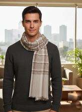 Classic Cheques Fine Wool Scarf – Lightweight & Trendy Everyday Style by Cashmere Craft
