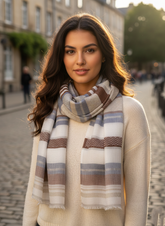 Classic Cheques Fine Wool Scarf – Lightweight & Trendy Everyday Style by Cashmere Craft