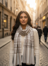 Classic Cheques Fine Wool Scarf – Lightweight & Trendy Everyday Style by Cashmere Craft