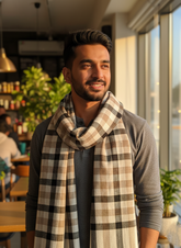 Classic Cheques Fine Wool Scarf – Lightweight & Trendy Everyday Style by Cashmere Craft