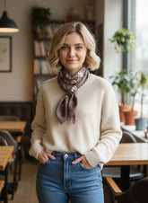 Elegant Printed Pure Silk Scarf for Women – Soft Lightweight Wrap with Paisley Design