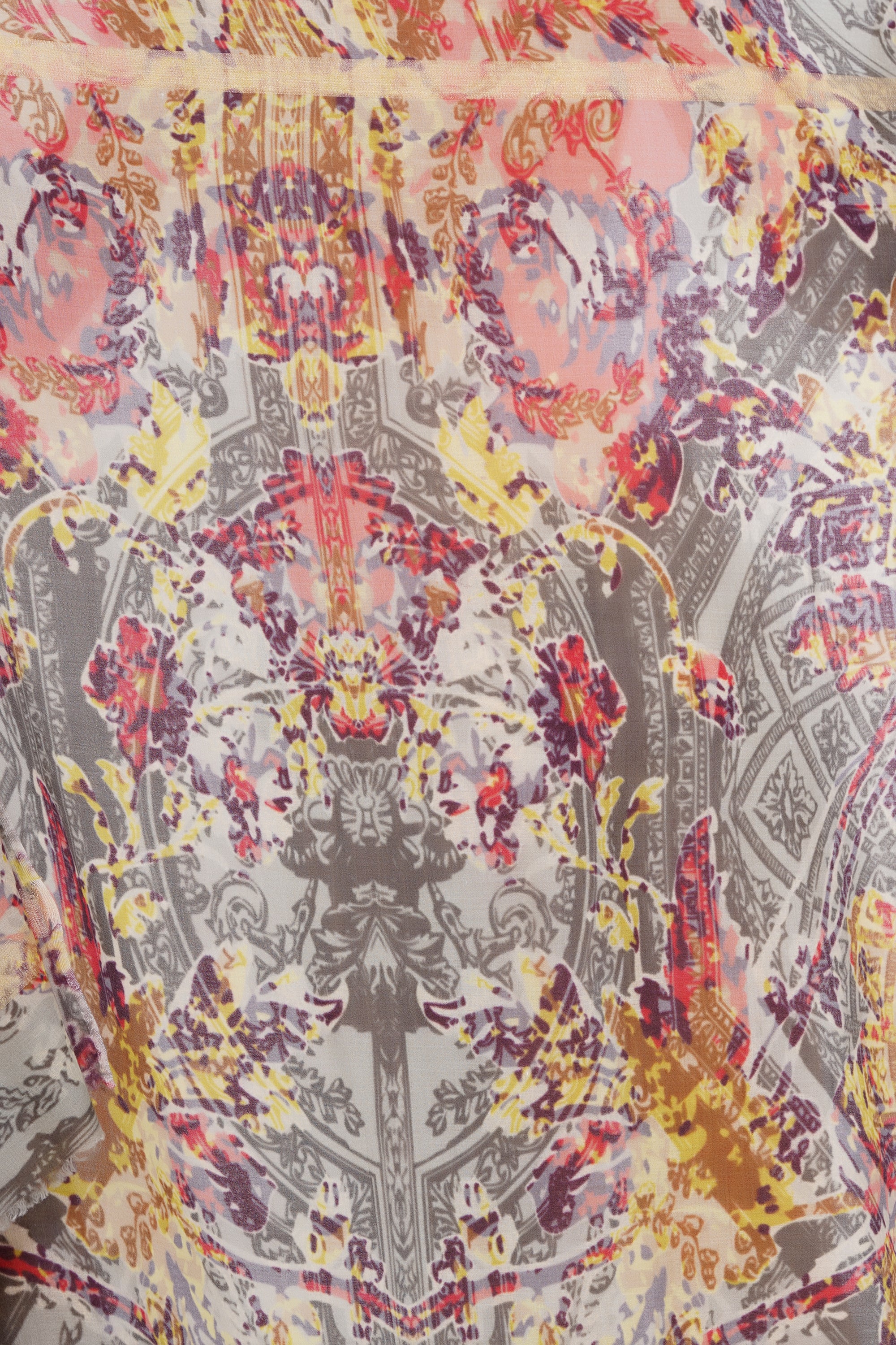 Flower Field Fine Wool Shawl