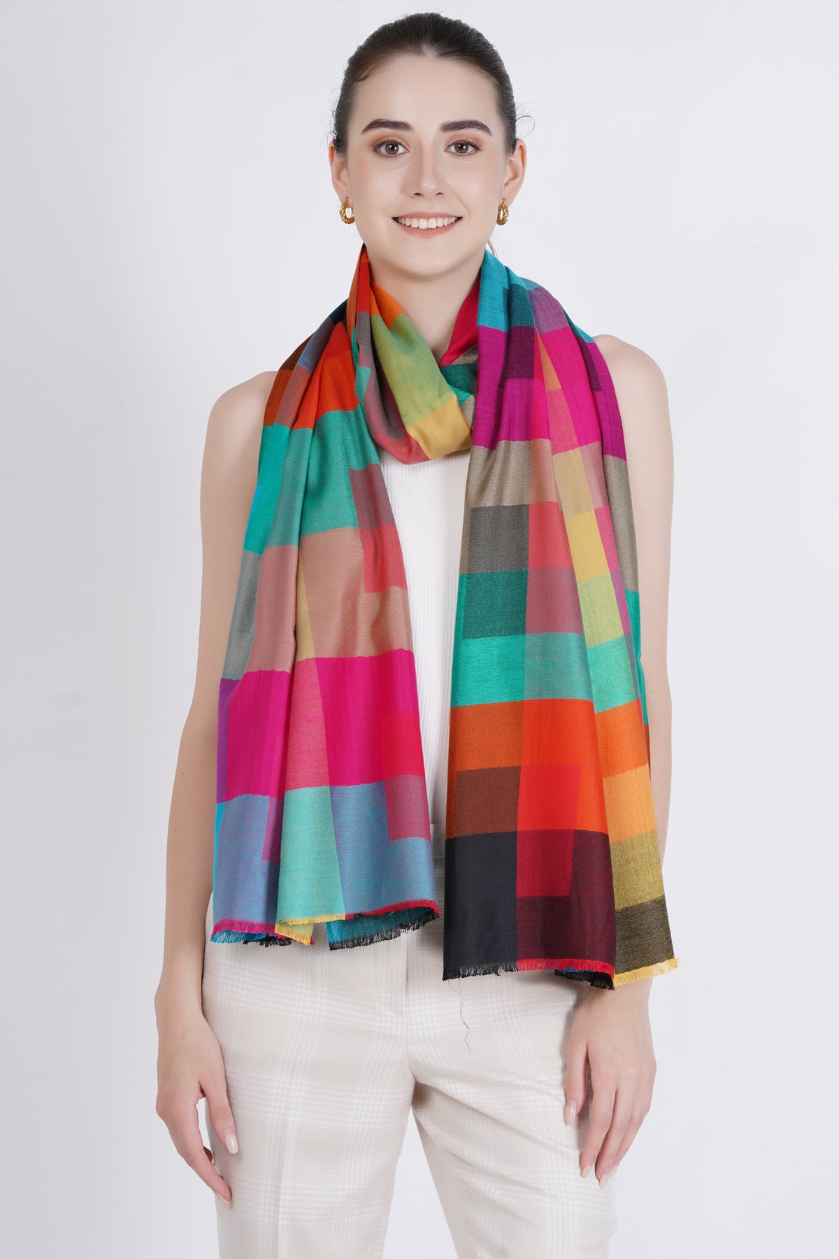 Spectrum Stripes Modal Scarf Shawl