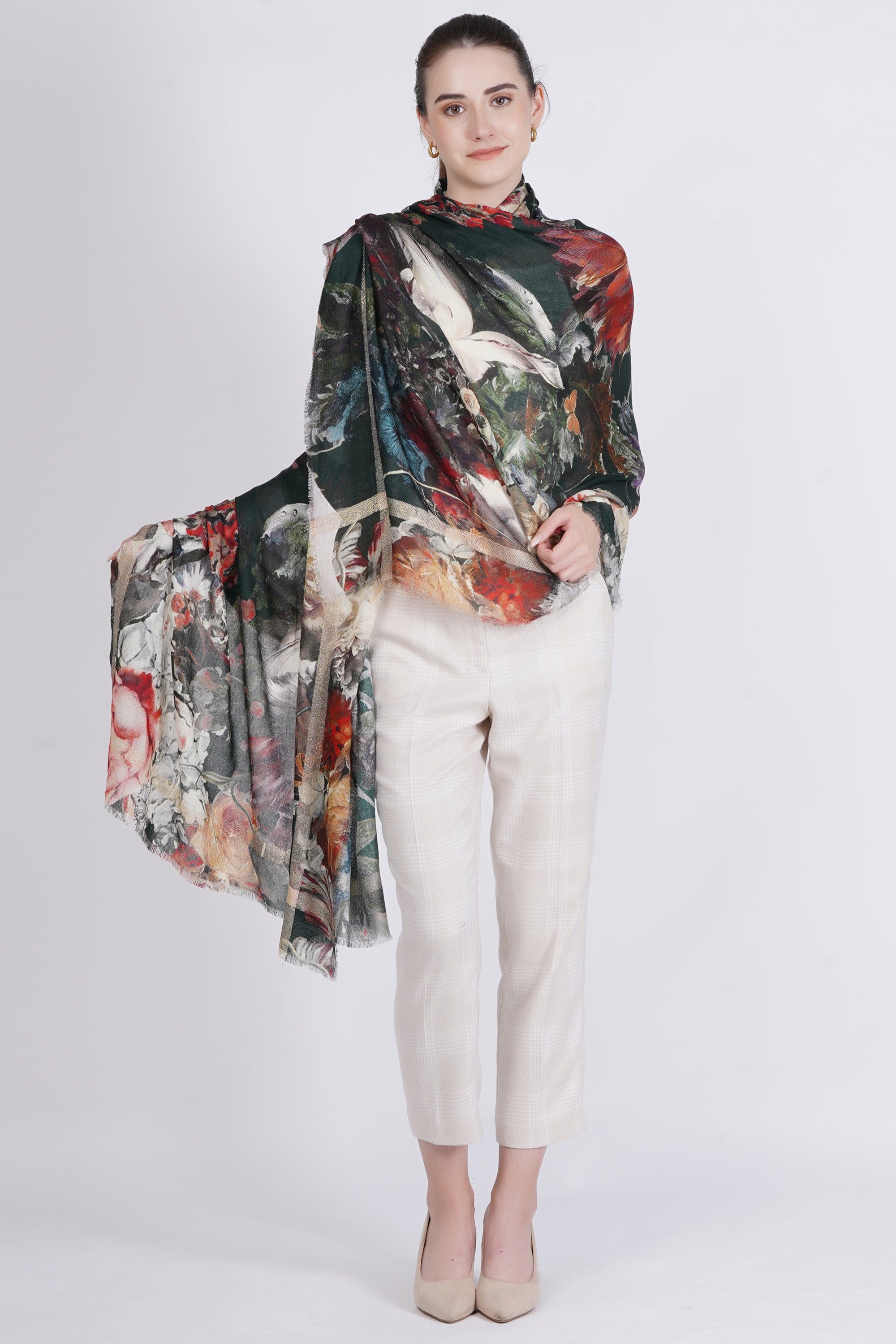 Dark Floral Elegant Modal Printed