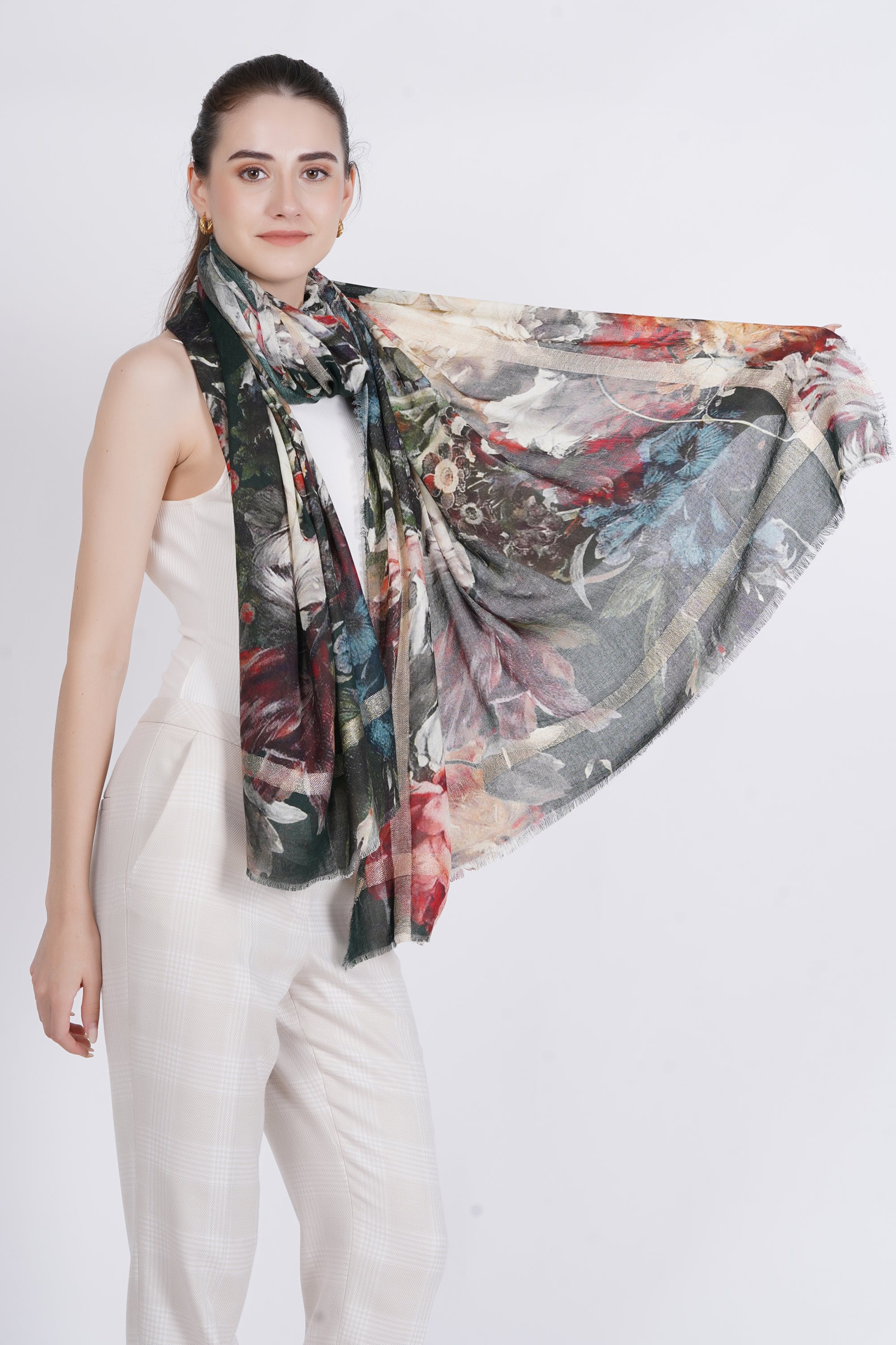 Dark Floral Elegant Modal Printed
