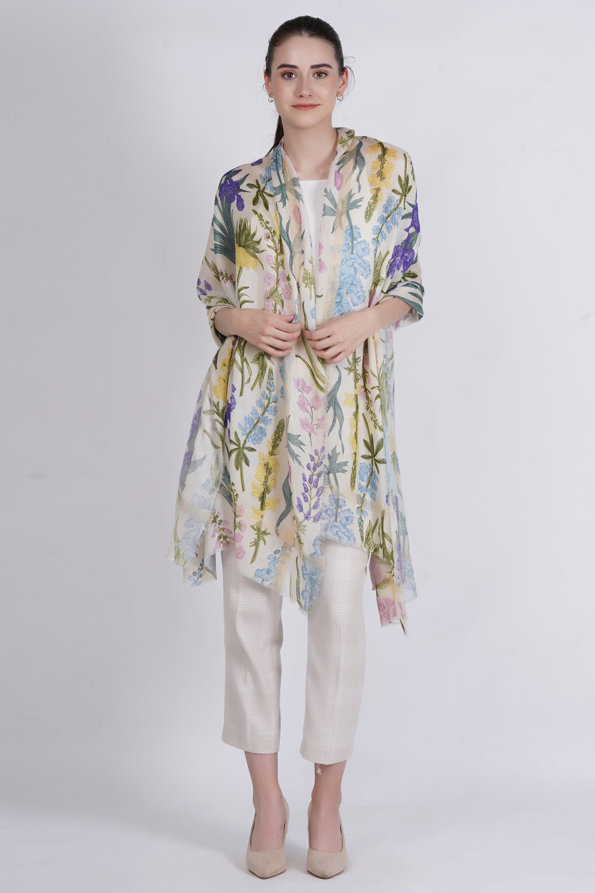 Light Multi Floral Elegant Modal printed Scarf