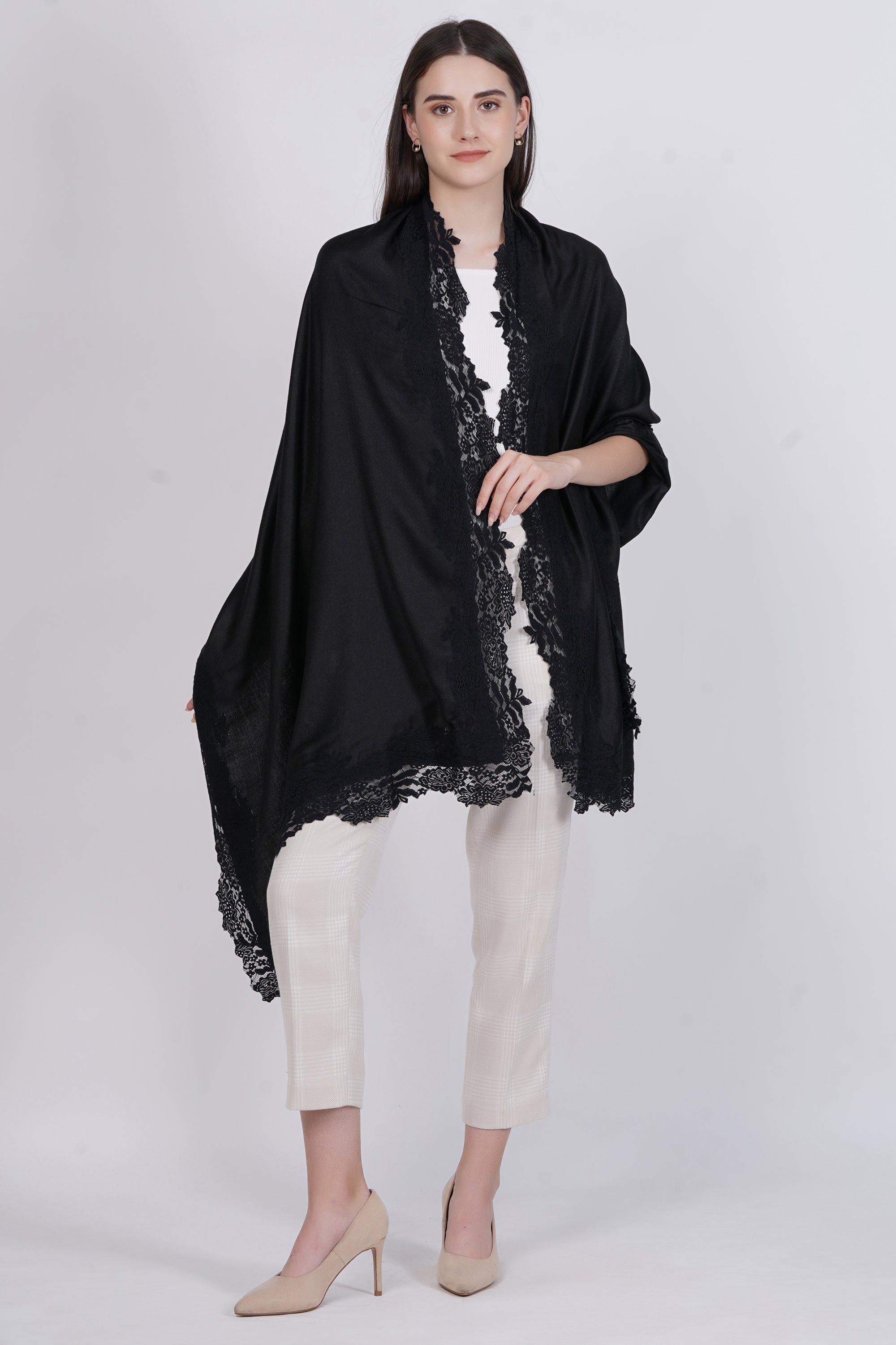 Visose Modal Stole with Lace