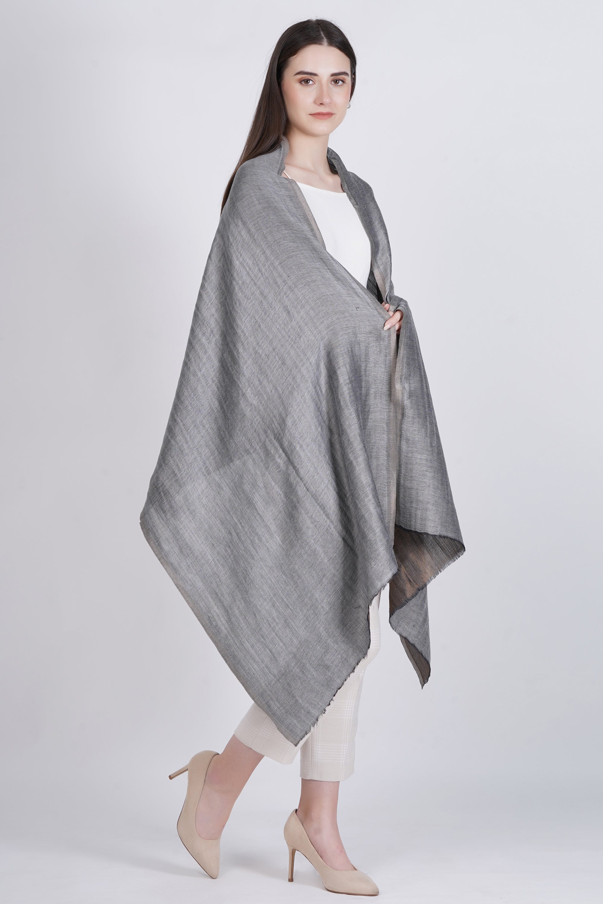 Fine Wool Reversible Lurex Stole