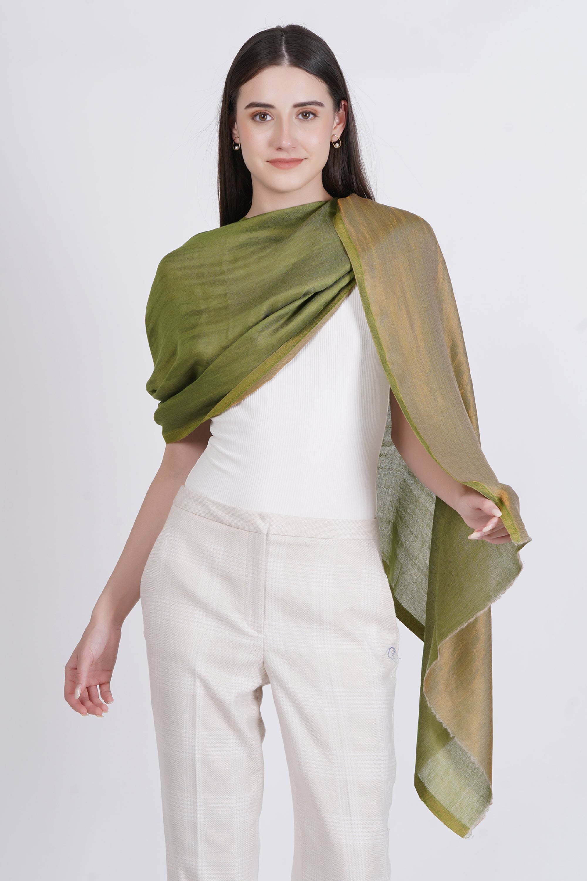 Fine Wool Reversible Lurex Stole
