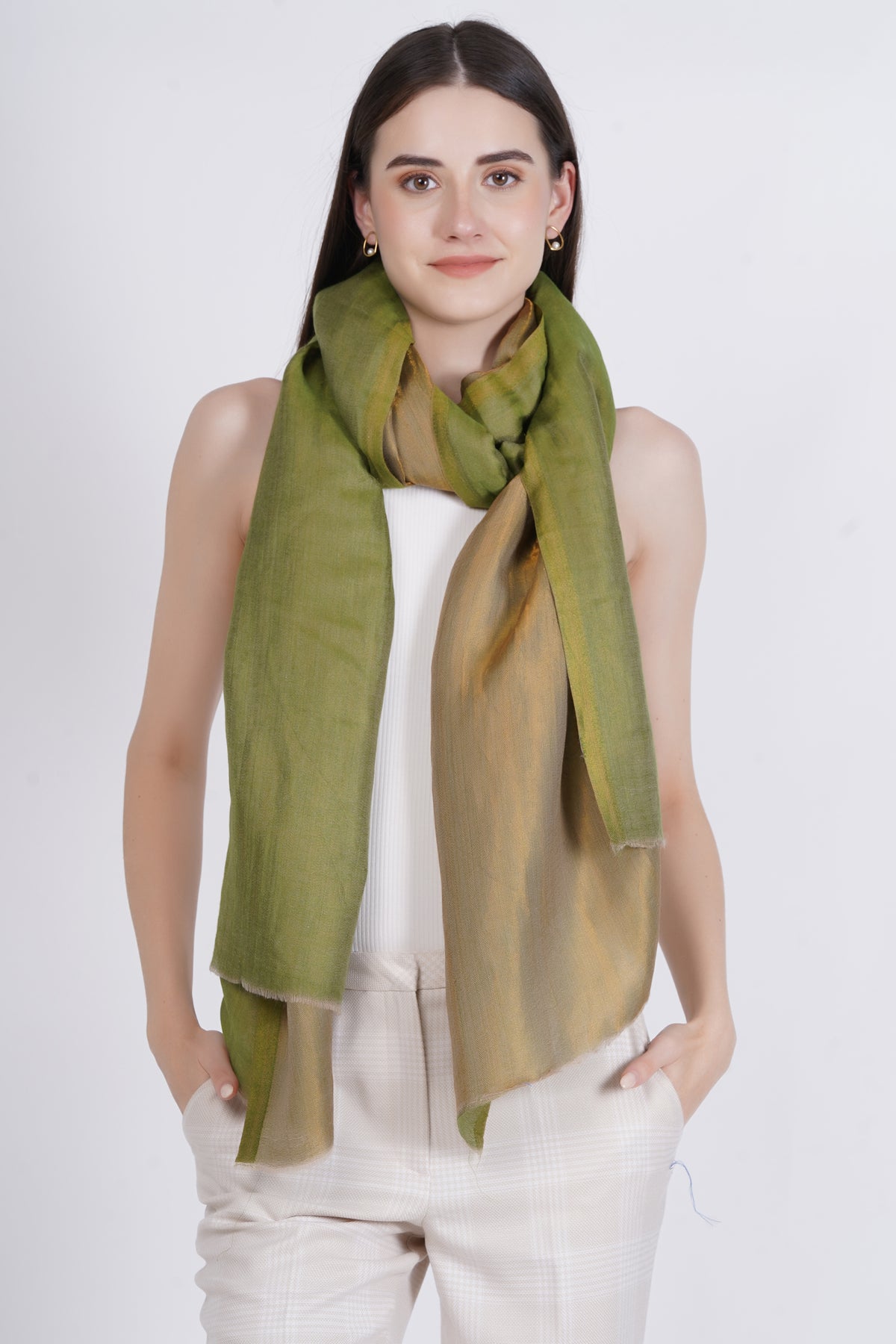 Fine Wool Reversible Lurex Stole