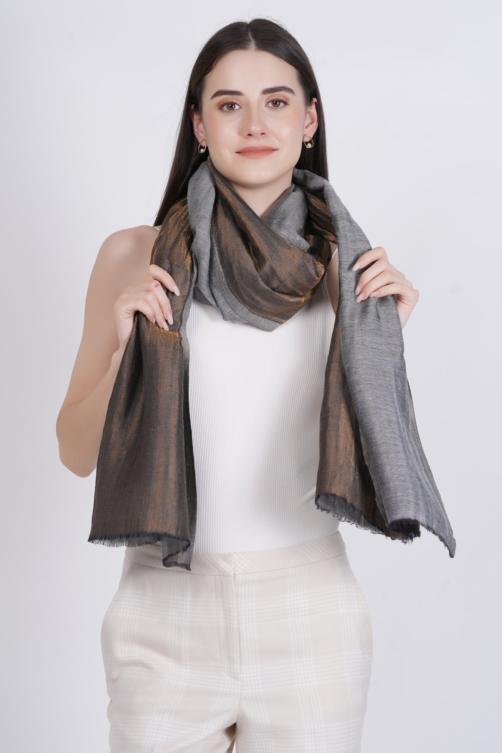Fine Wool Reversible Lurex Stole