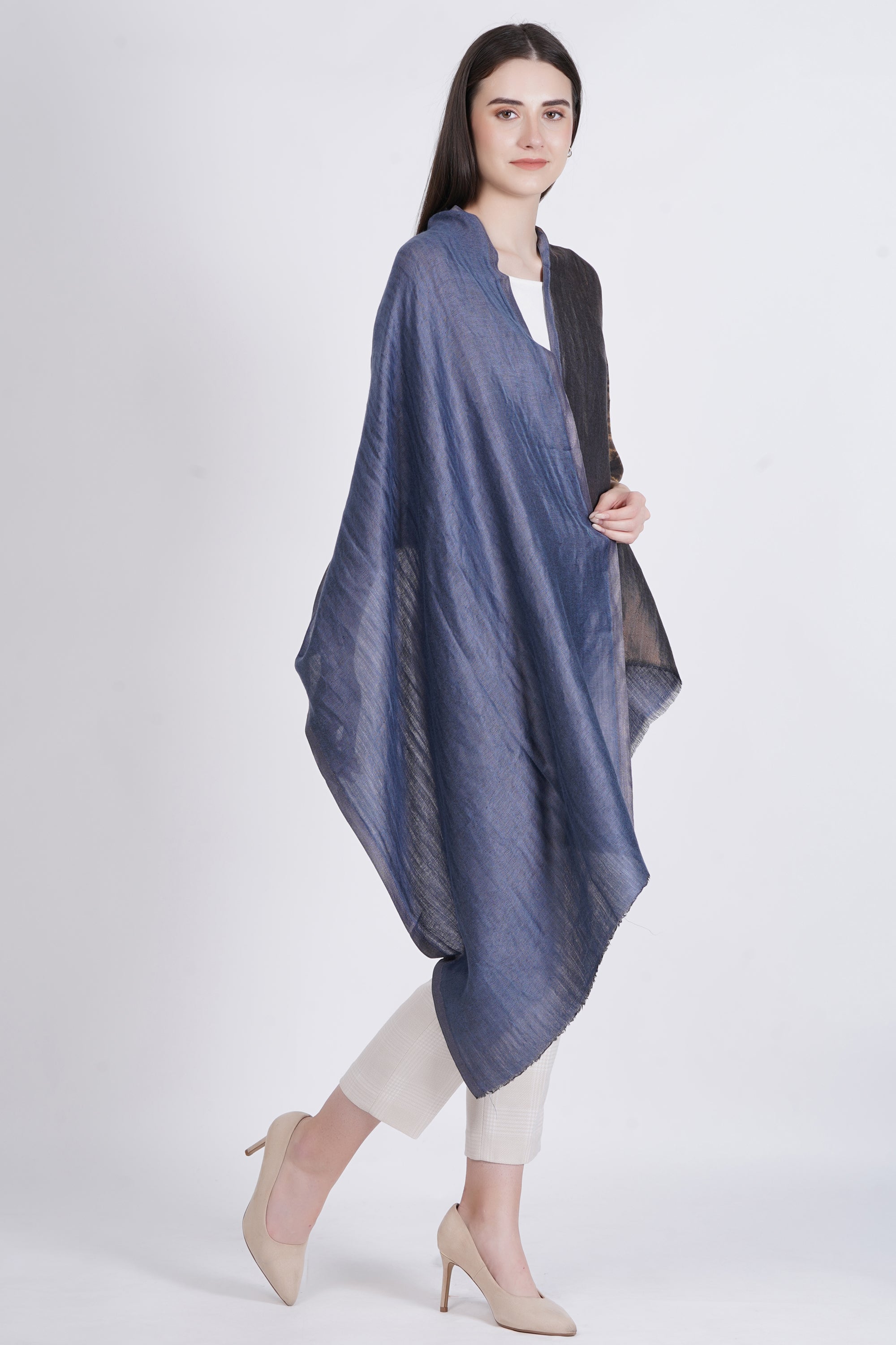 Fine Wool Reversible Lurex Stole