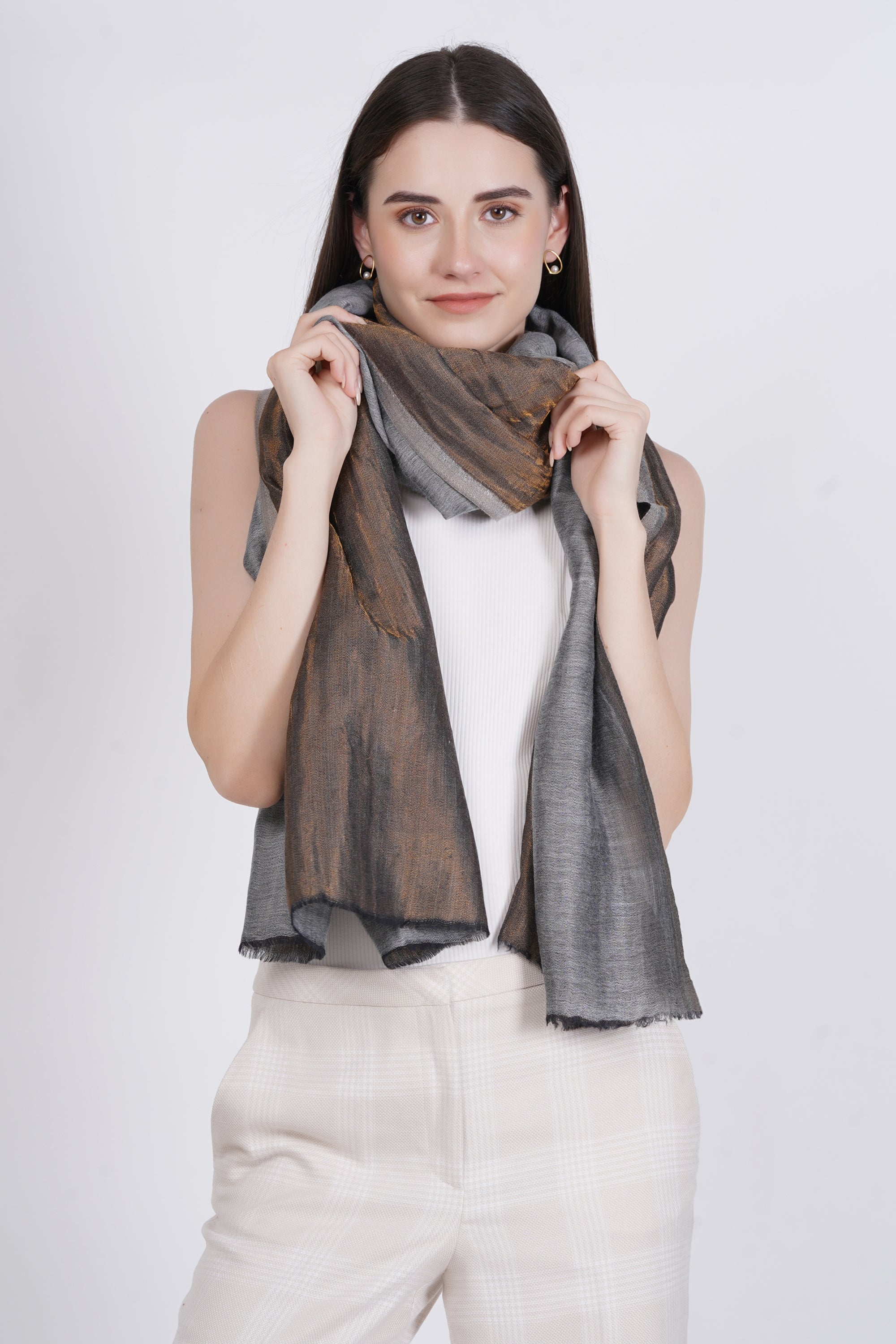 Fine Wool Reversible Lurex Stole