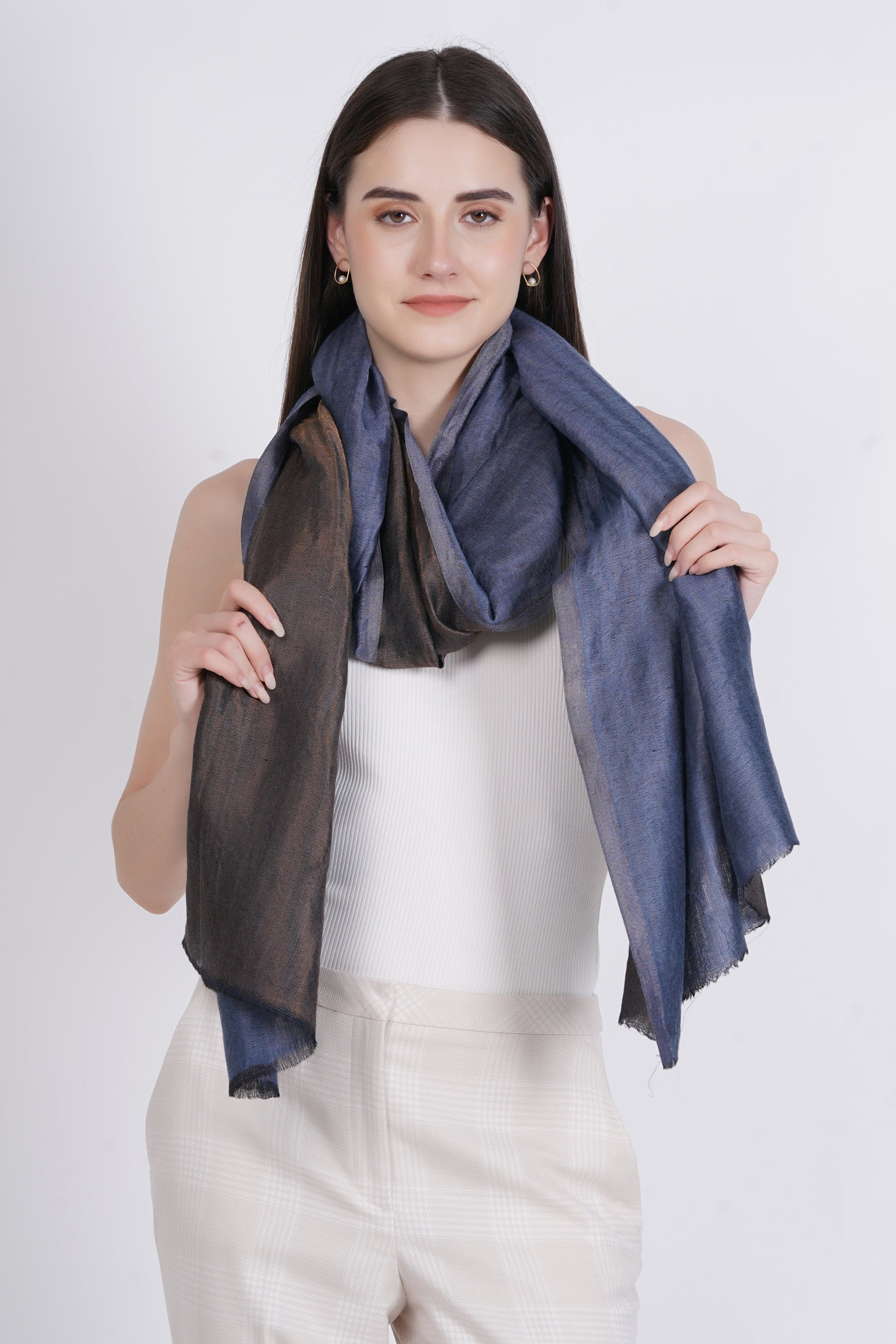 Fine Wool Reversible Lurex Stole