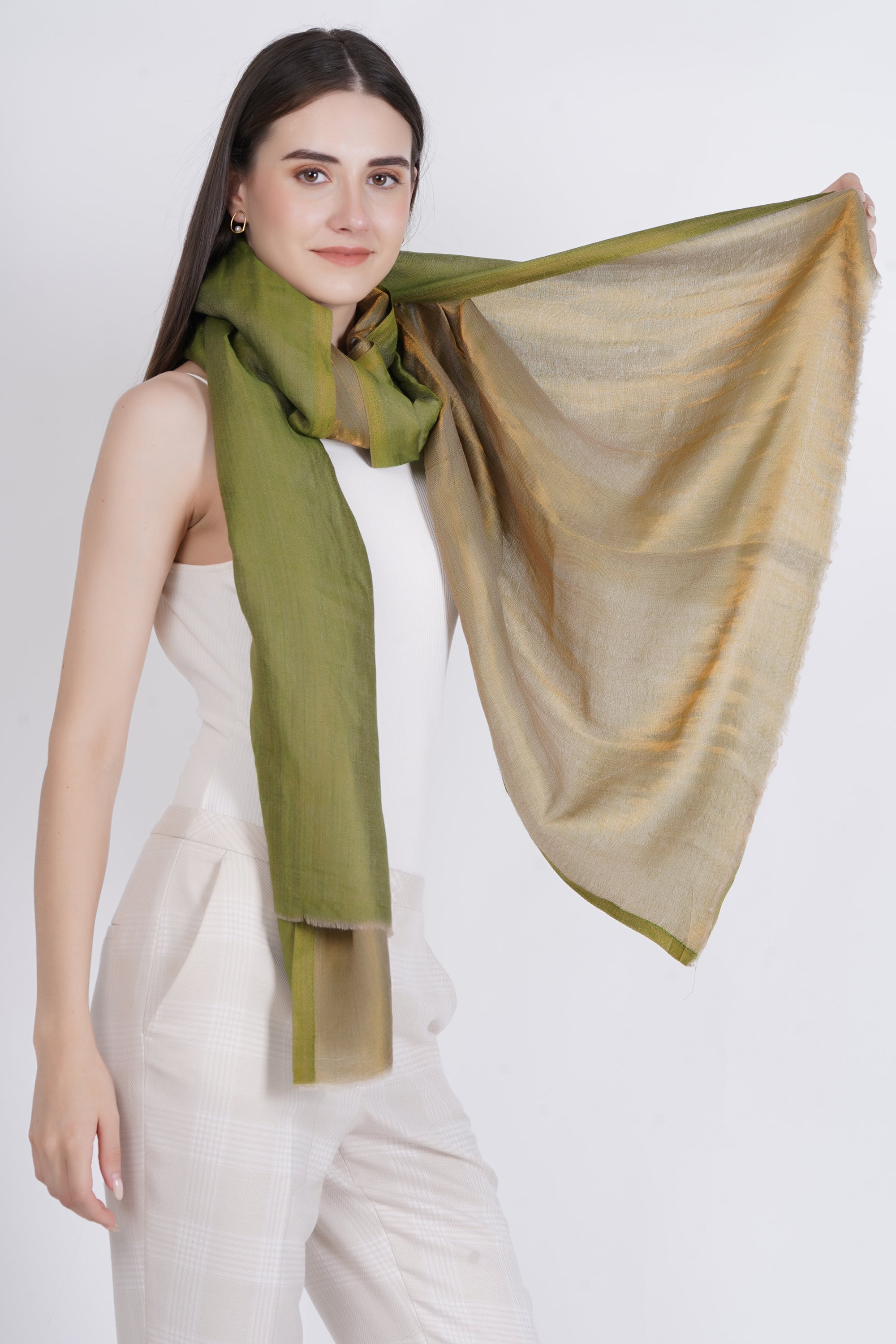 Fine Wool Reversible Lurex Stole