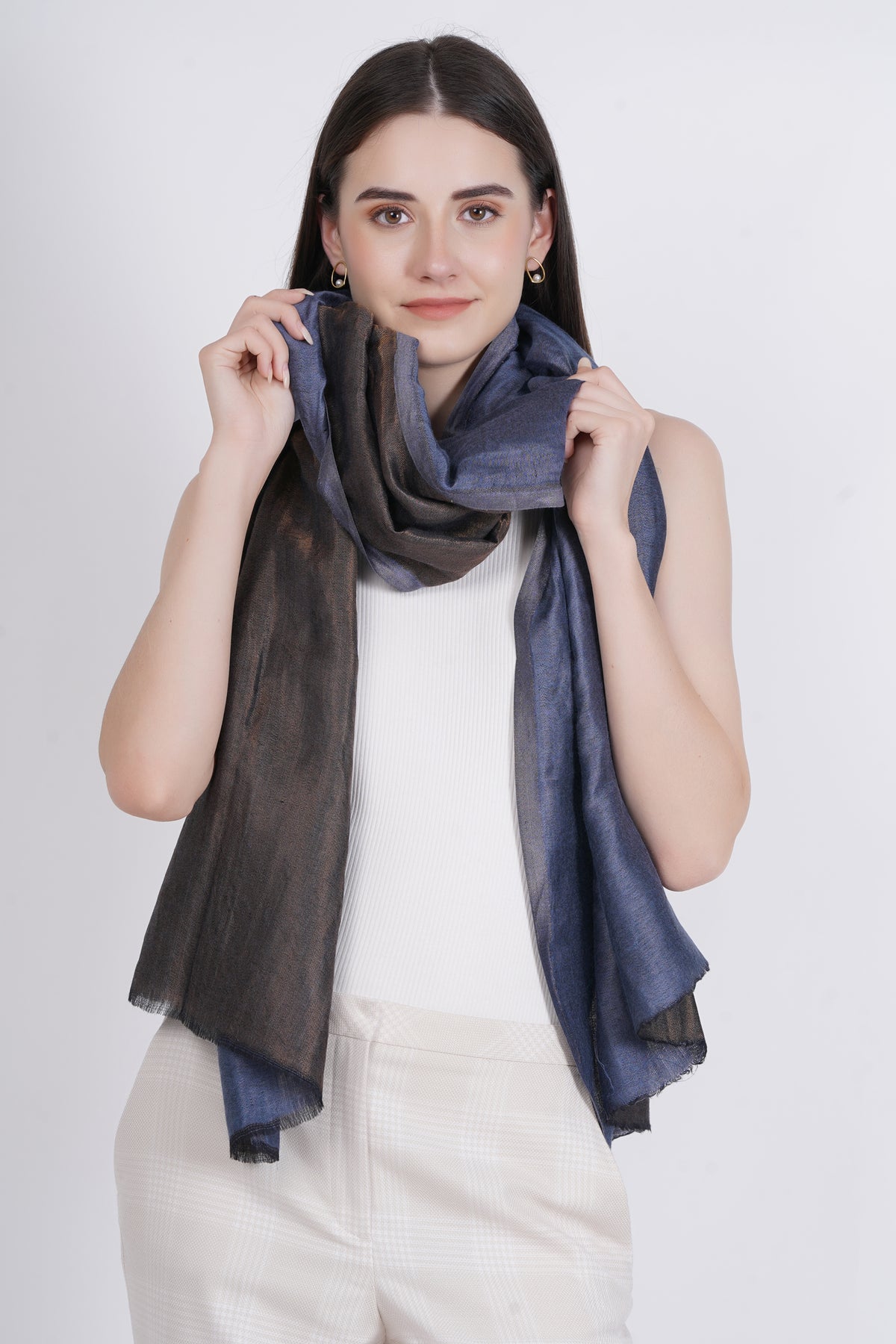 Fine Wool Reversible Lurex Stole