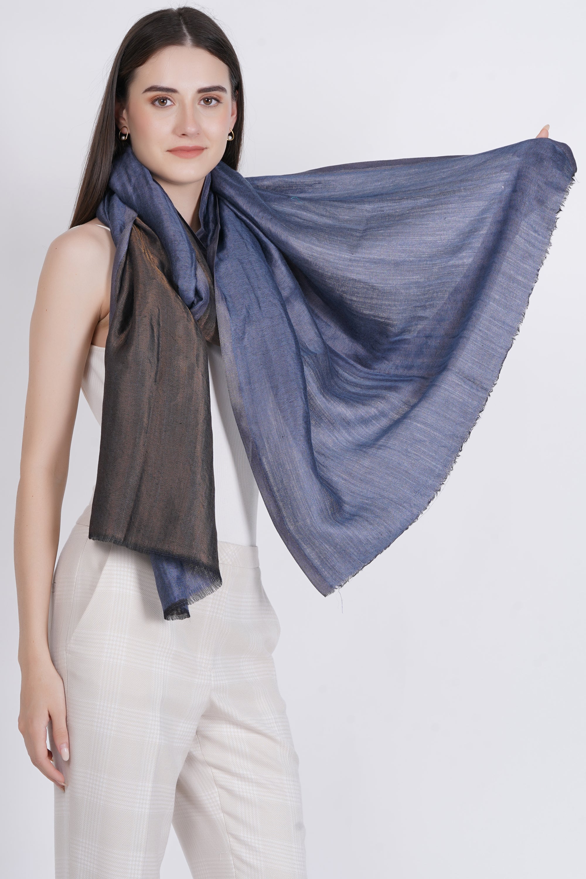 Fine Wool Reversible Lurex Stole
