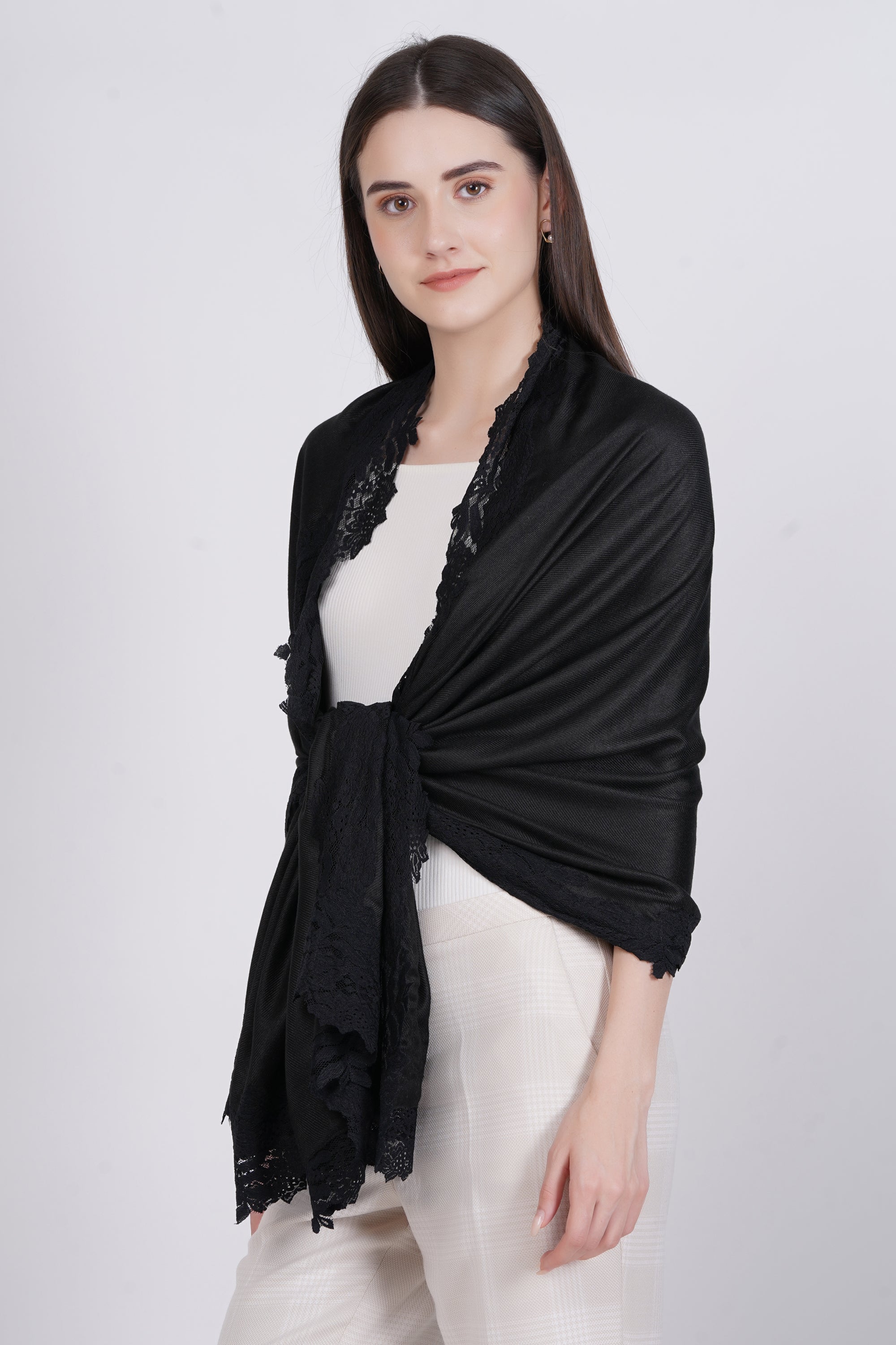 Visose Modal Stole with Lace