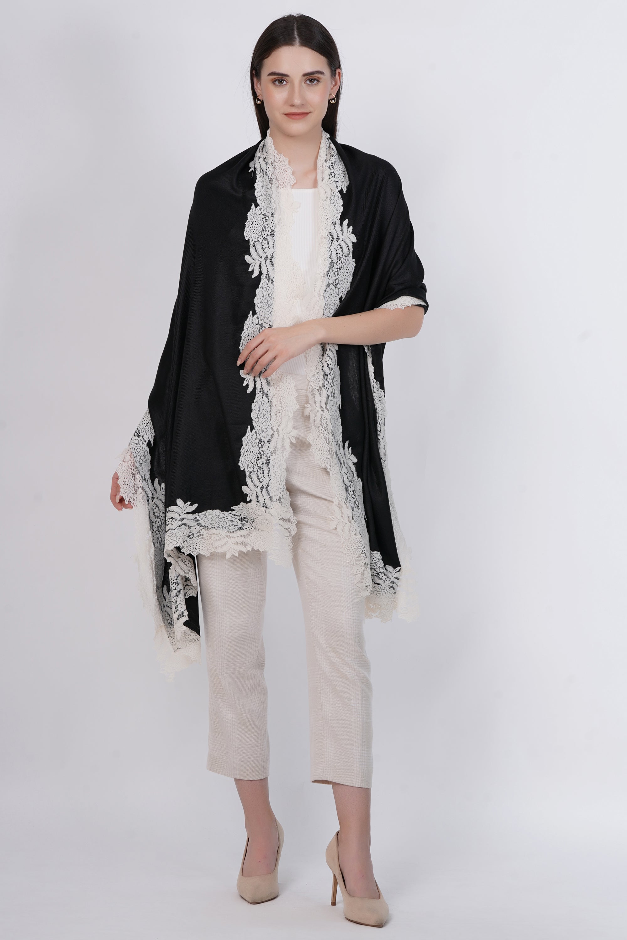 Visose Modal Stole with Lace