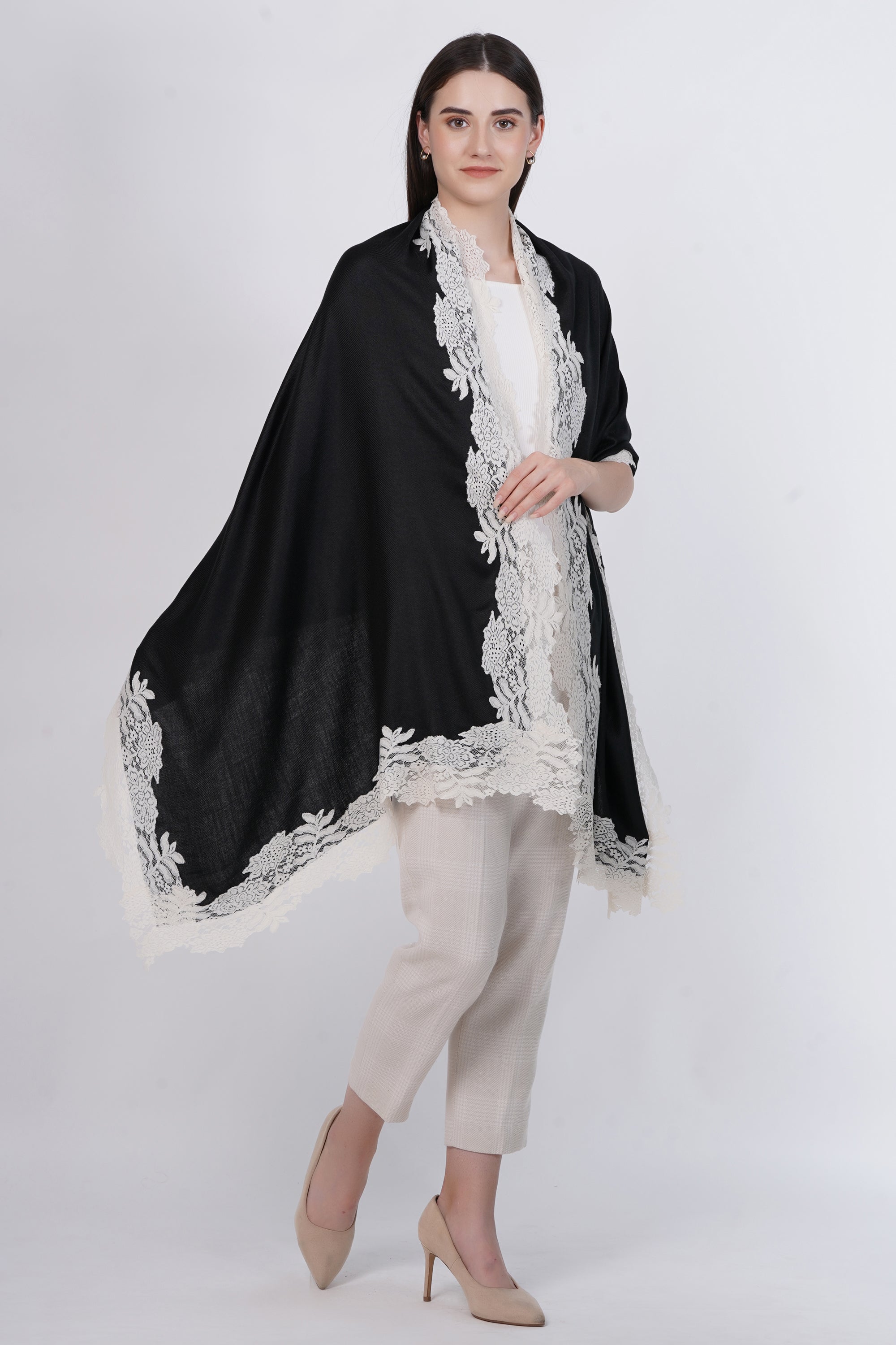 Visose Modal Stole with Lace