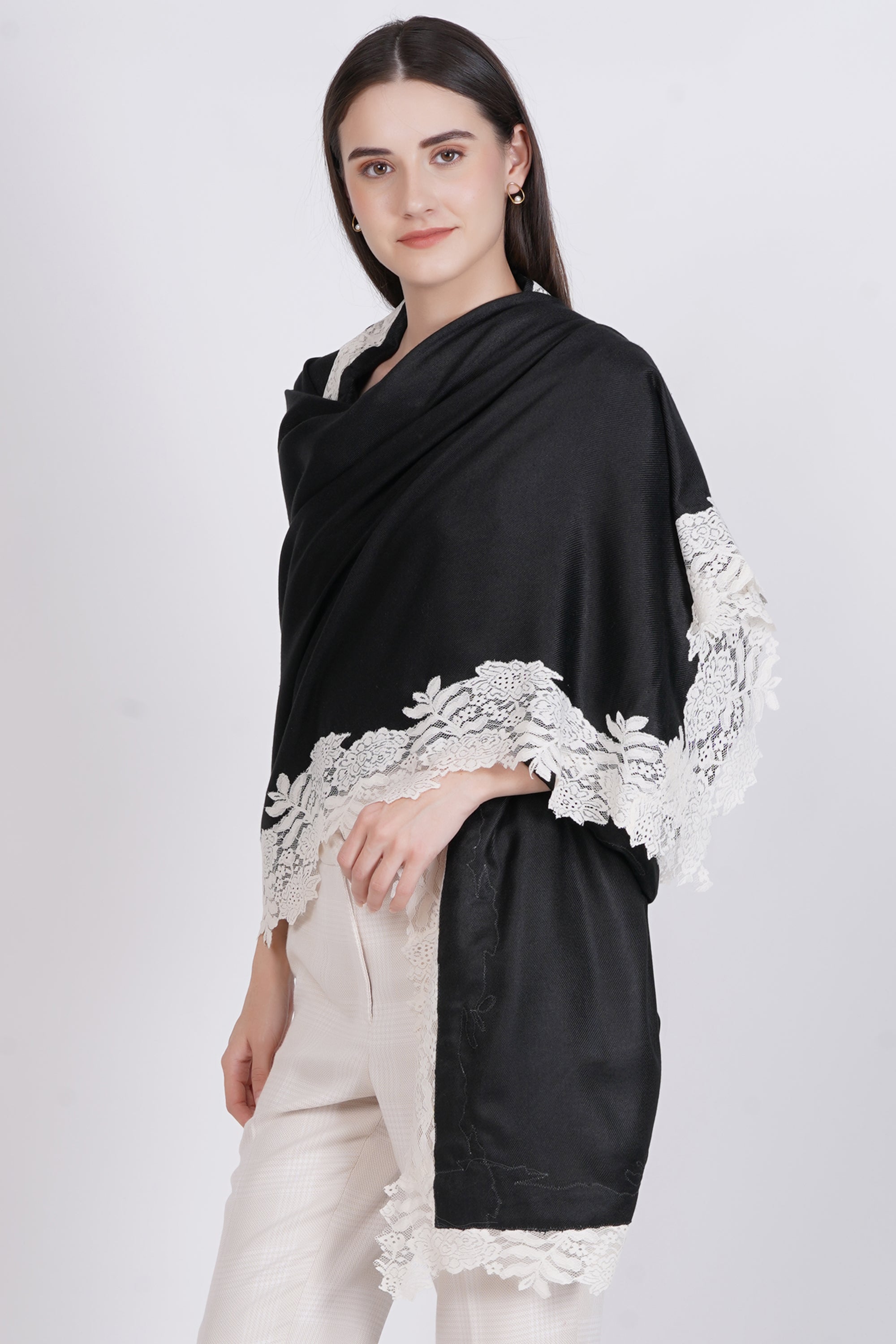 Visose Modal Stole with Lace