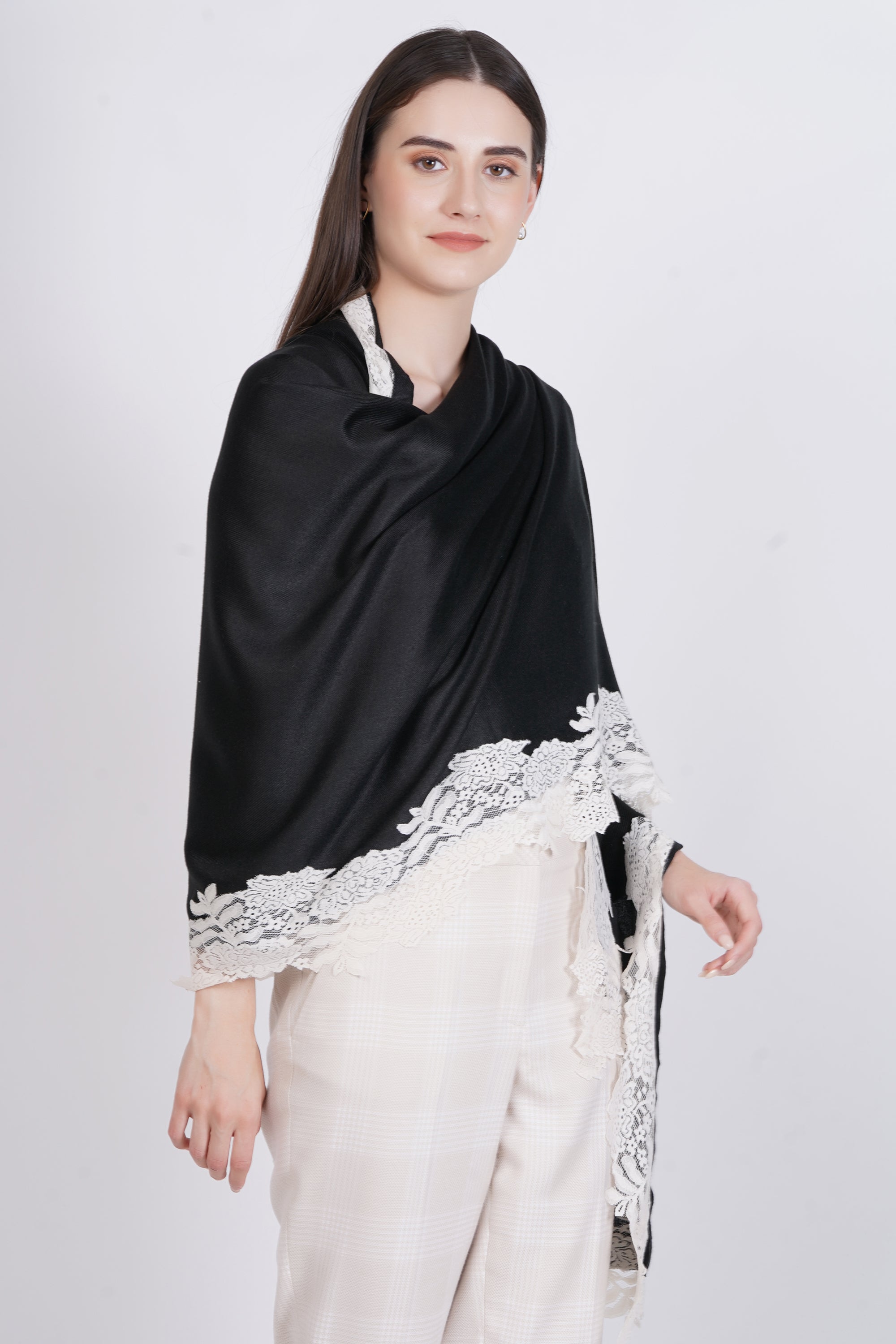 Visose Modal Stole with Lace