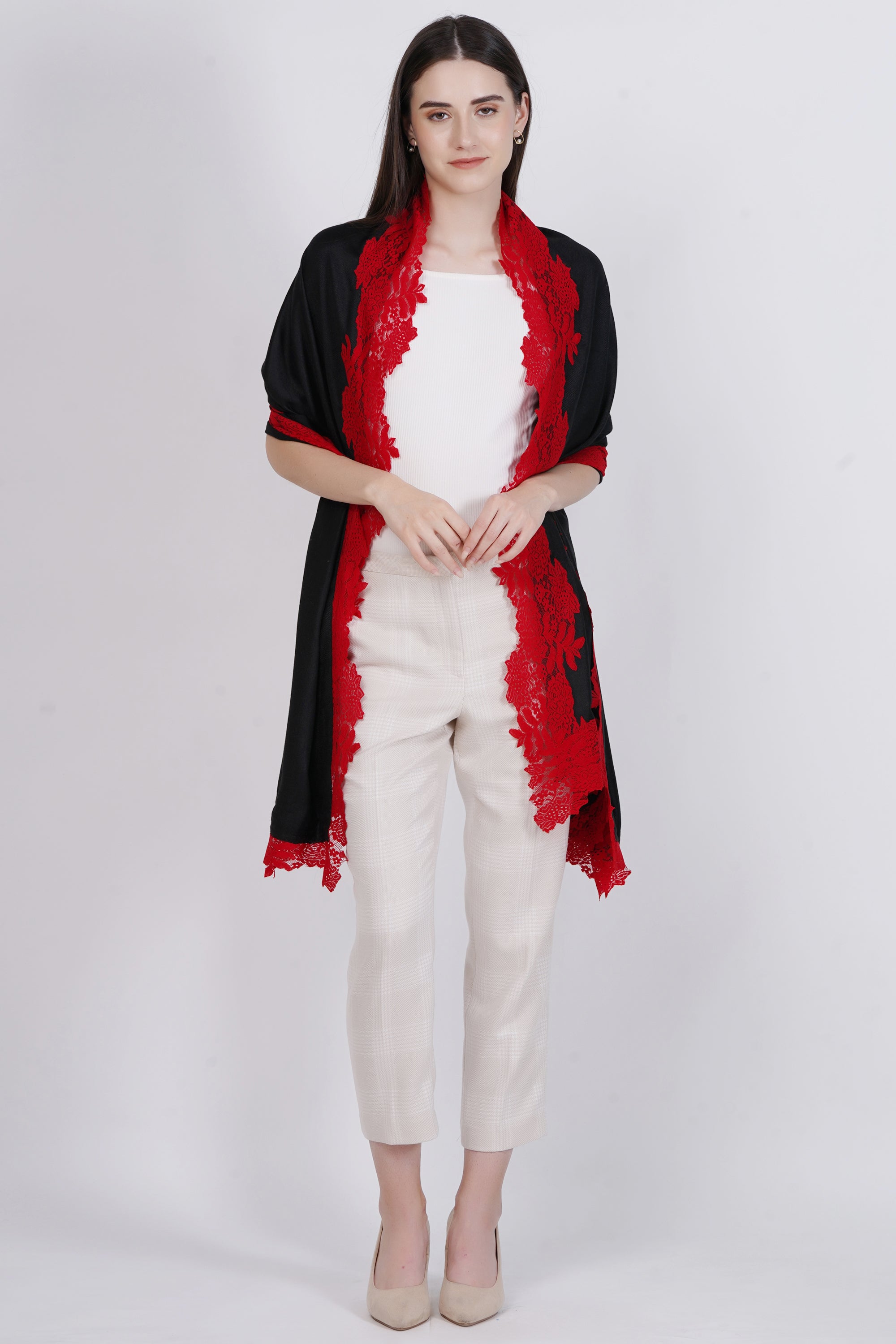 Visose Modal Stole with Lace