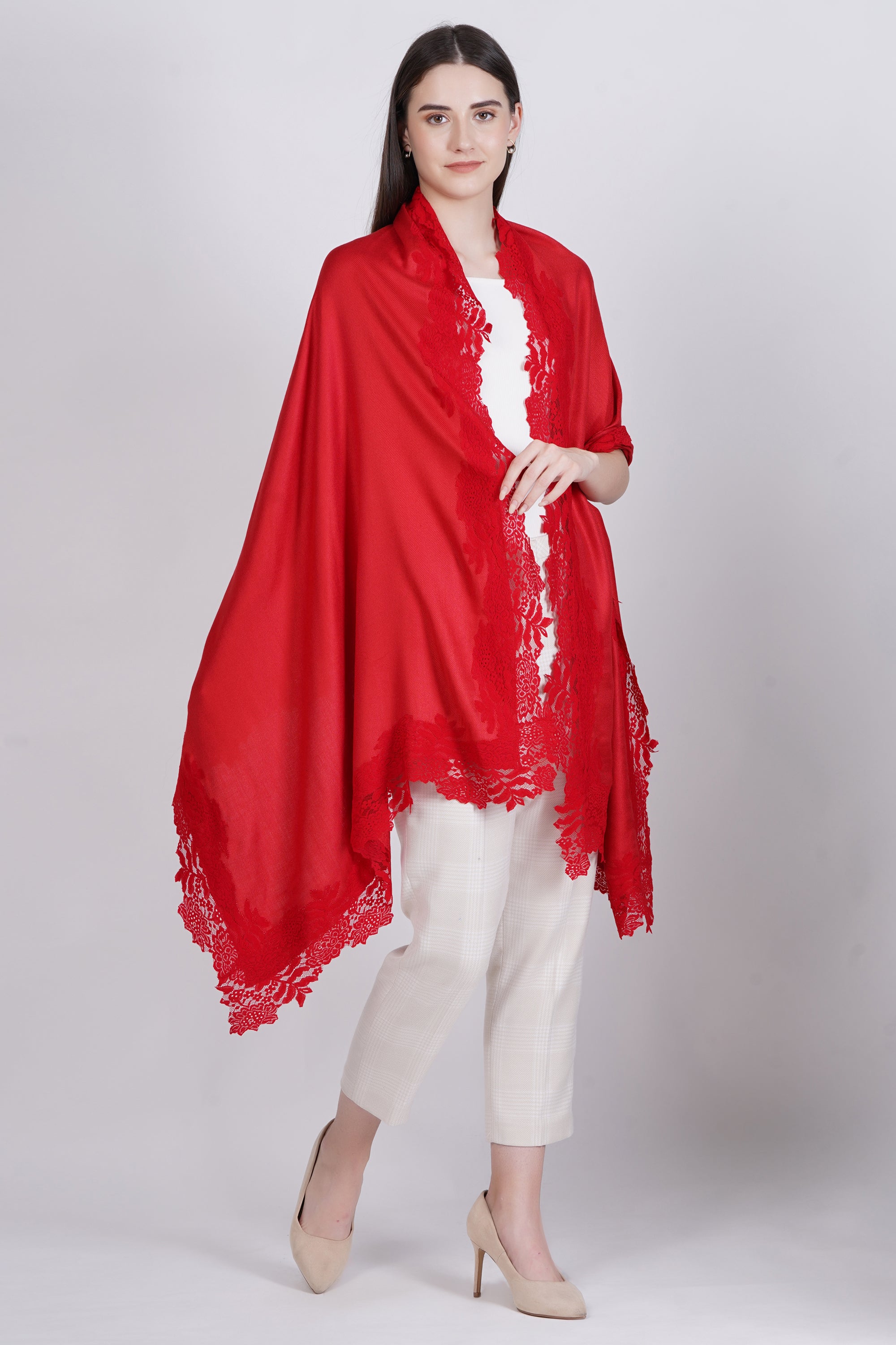 Visose Modal Stole with Lace