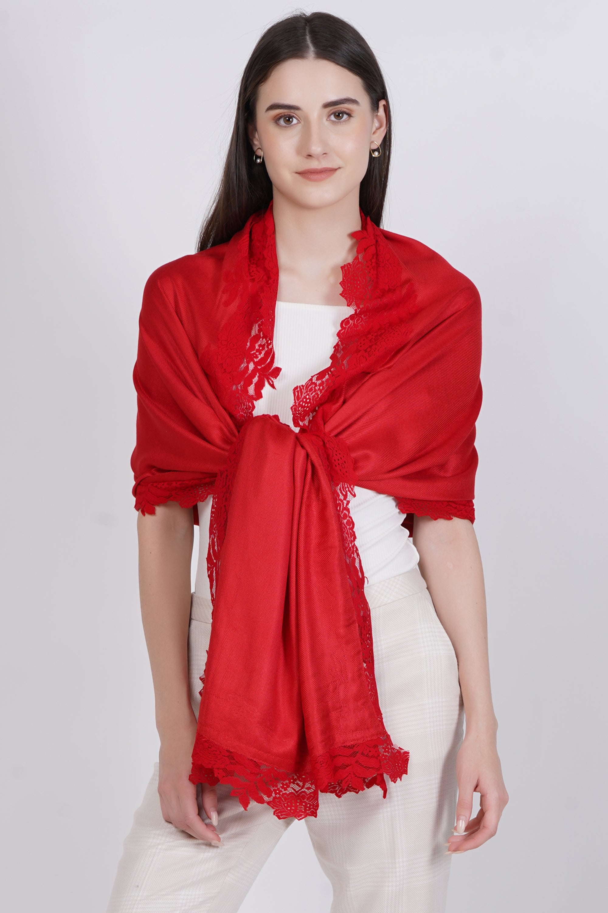 Visose Modal Stole with Lace