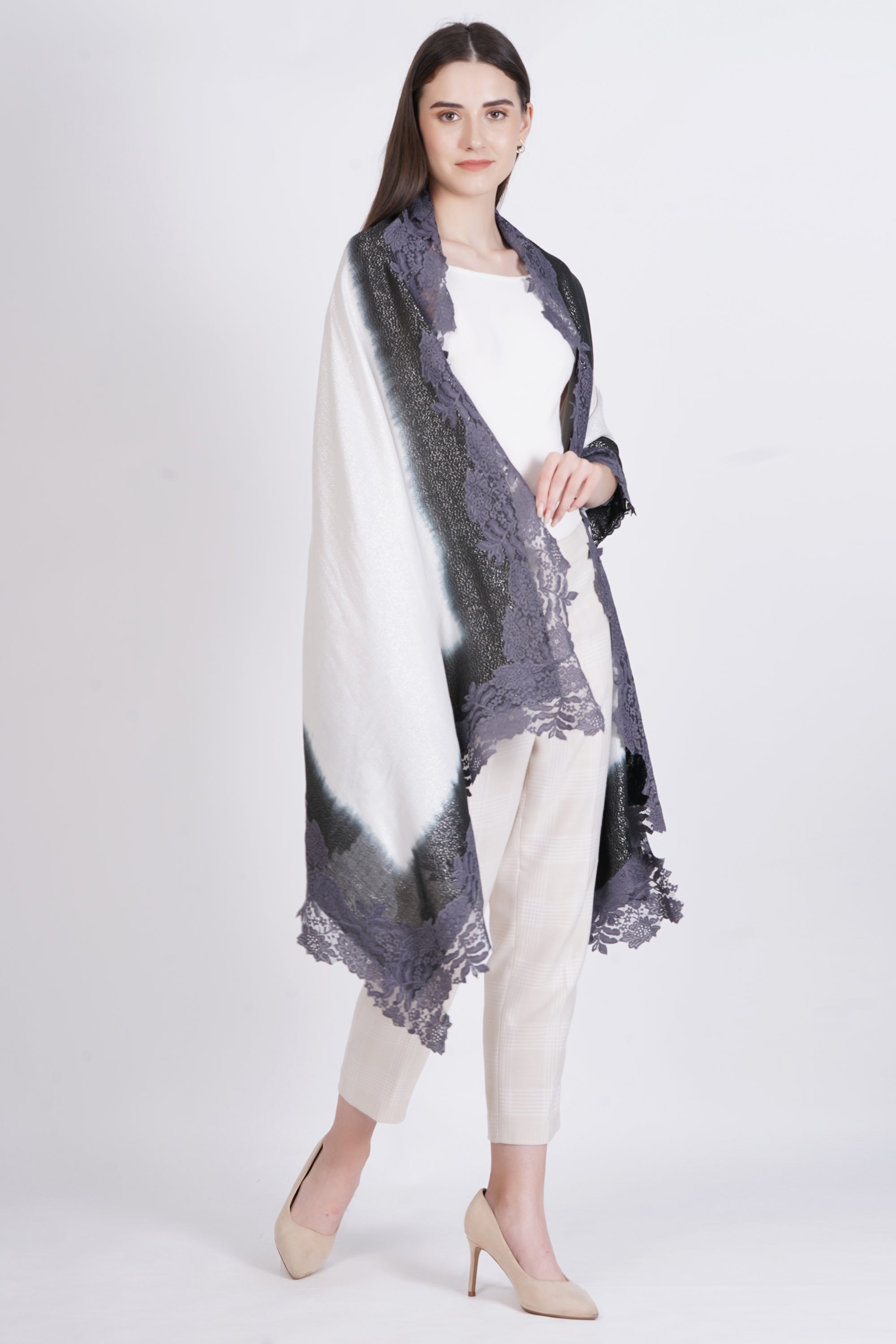 Visose Modal Stole with Lace