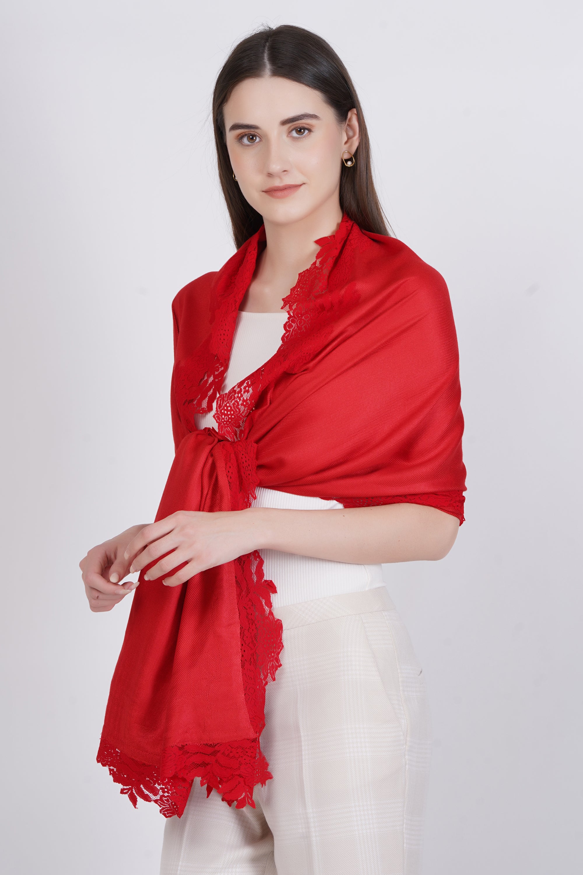 Visose Modal Stole with Lace