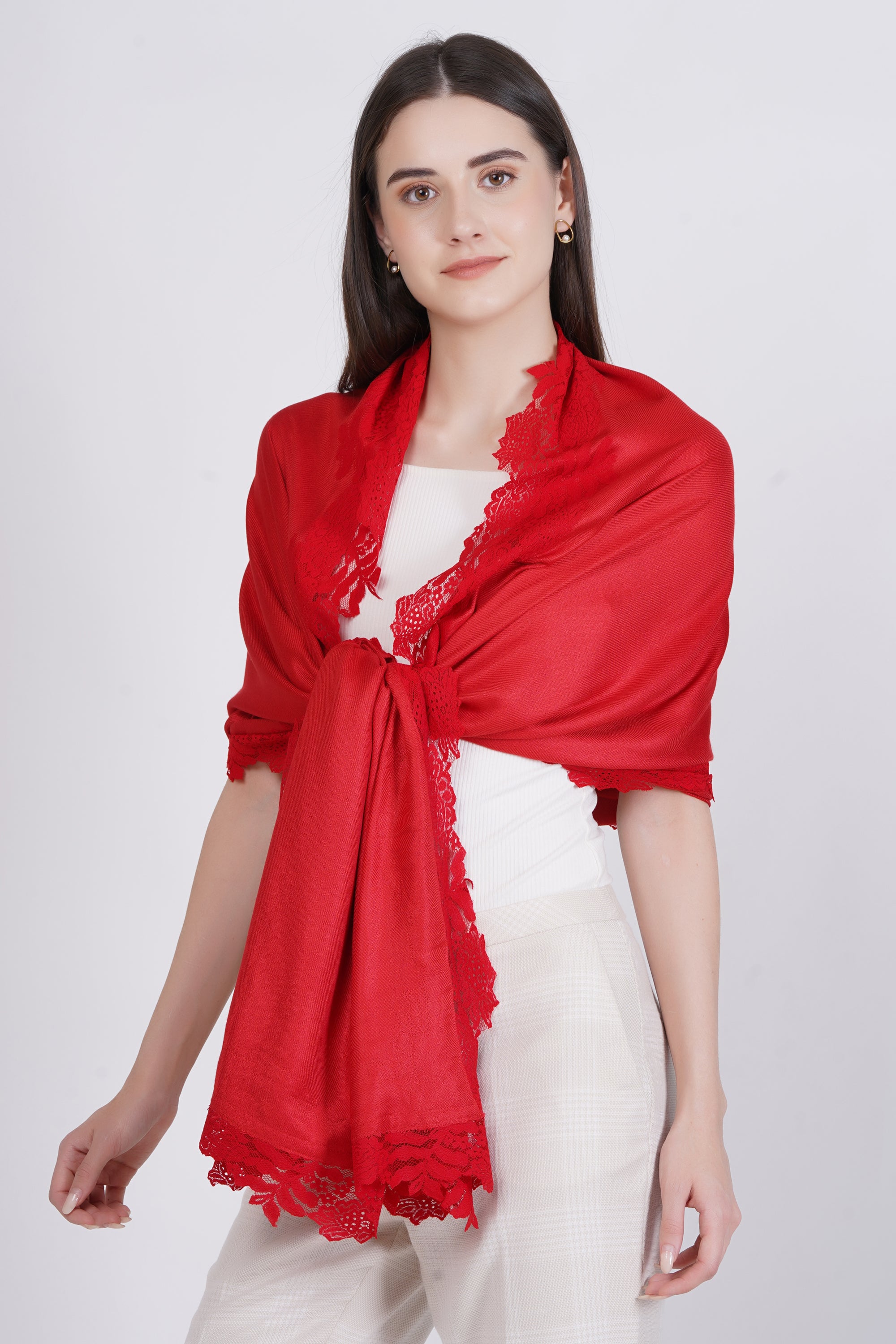 Visose Modal Stole with Lace