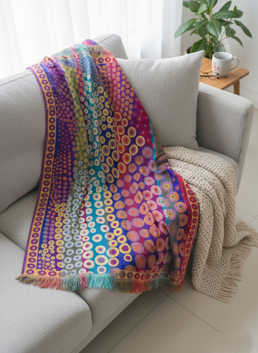 Vibrant Abstract Dot Viscose Shawl/Stole