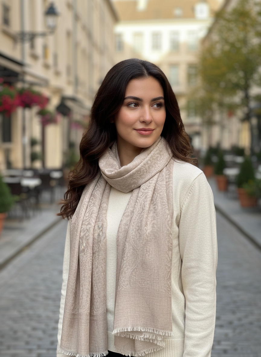 Classic Cheques Fine Wool Scarf – Lightweight & Trendy Everyday Style by Cashmere Craft