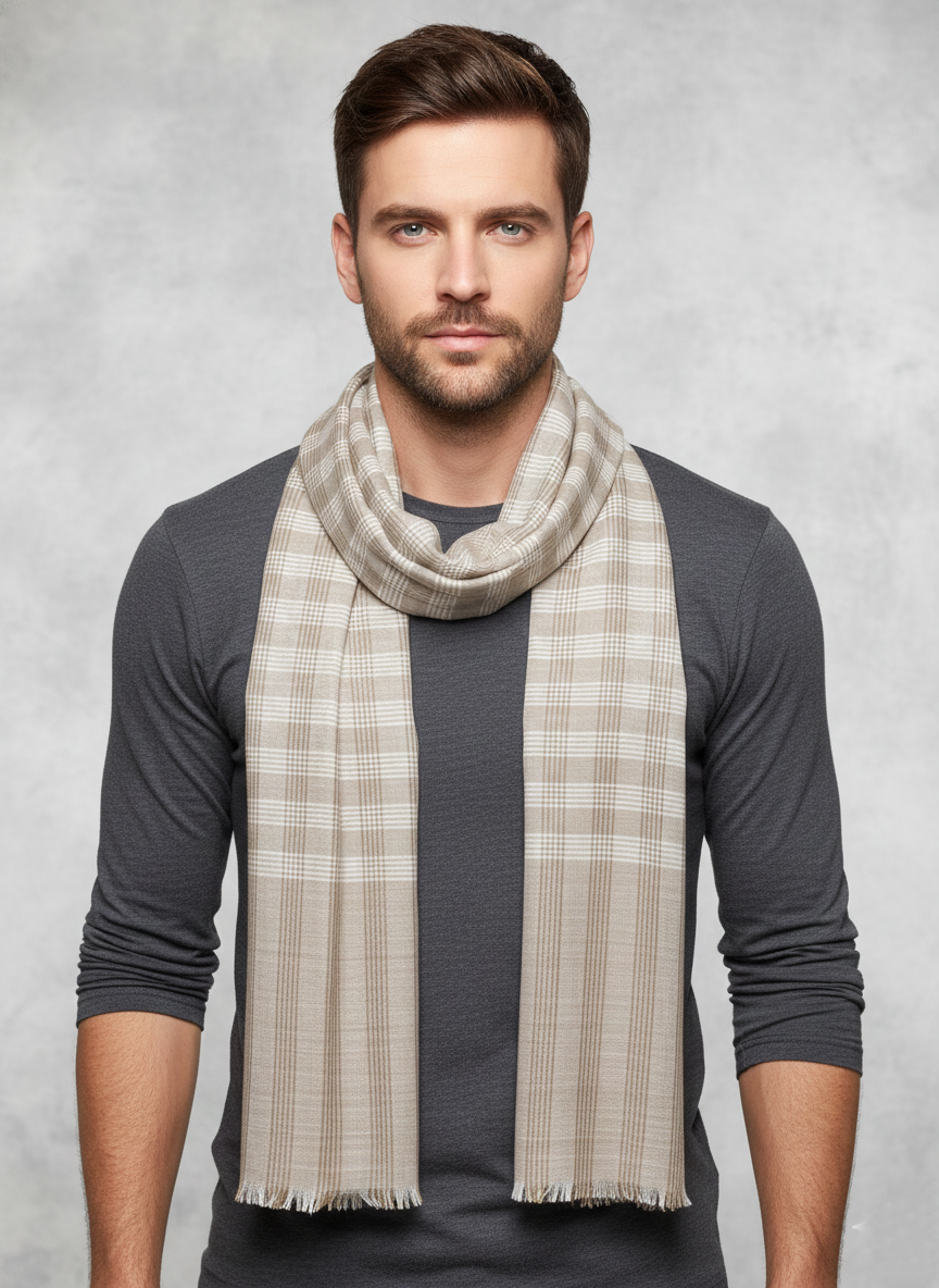 Classic Cheques Fine Wool Scarf – Lightweight & Trendy Everyday Style by Cashmere Craft