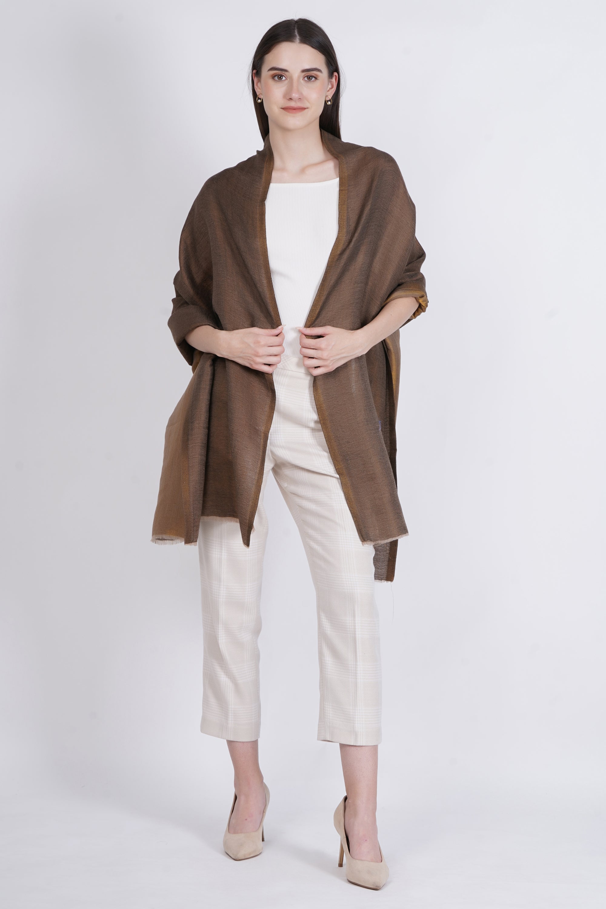 Fine Wool Reversible Lurex Stole