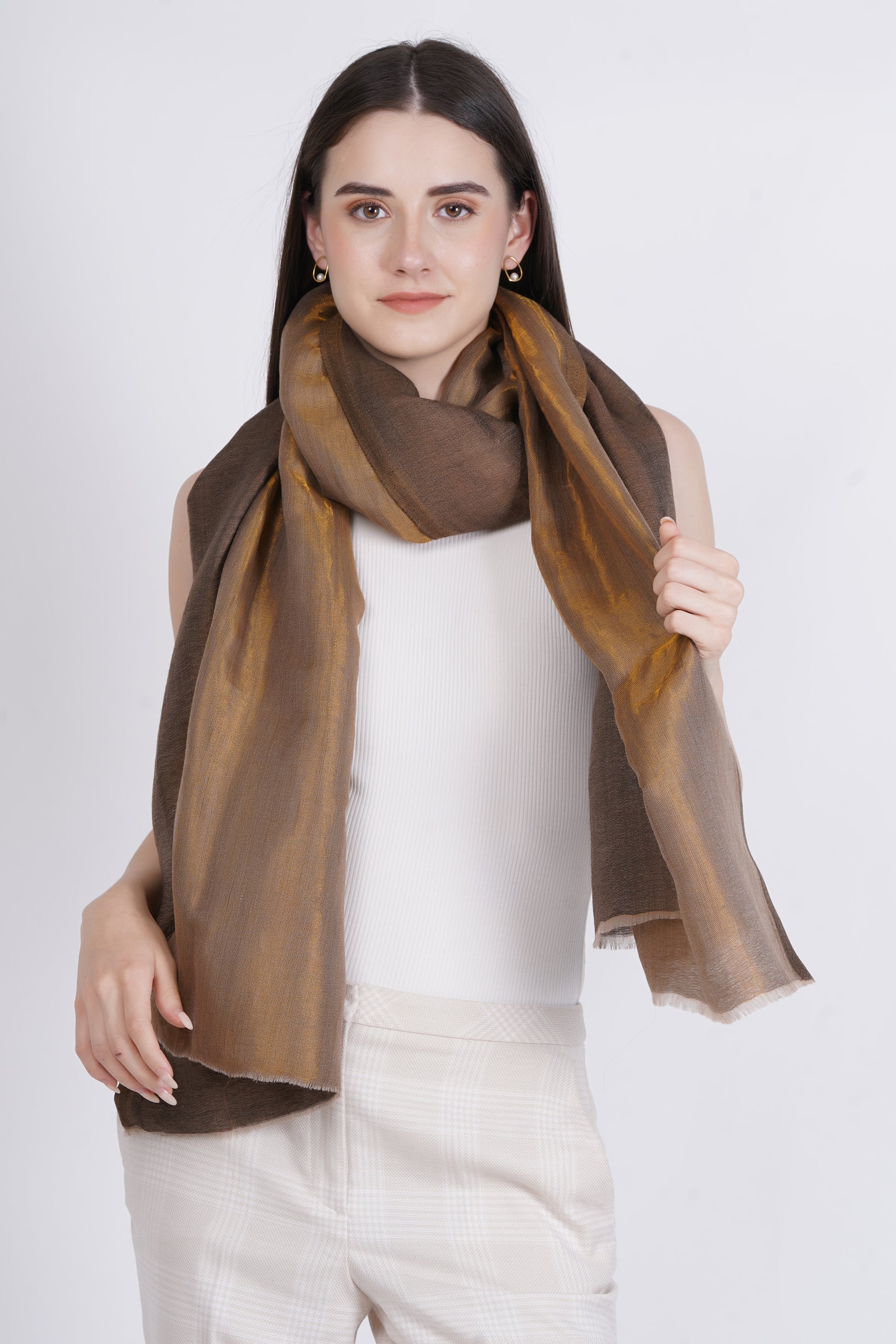 Fine Wool Reversible Lurex Stole